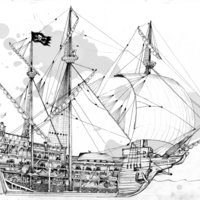 Piratenschiff Flecken